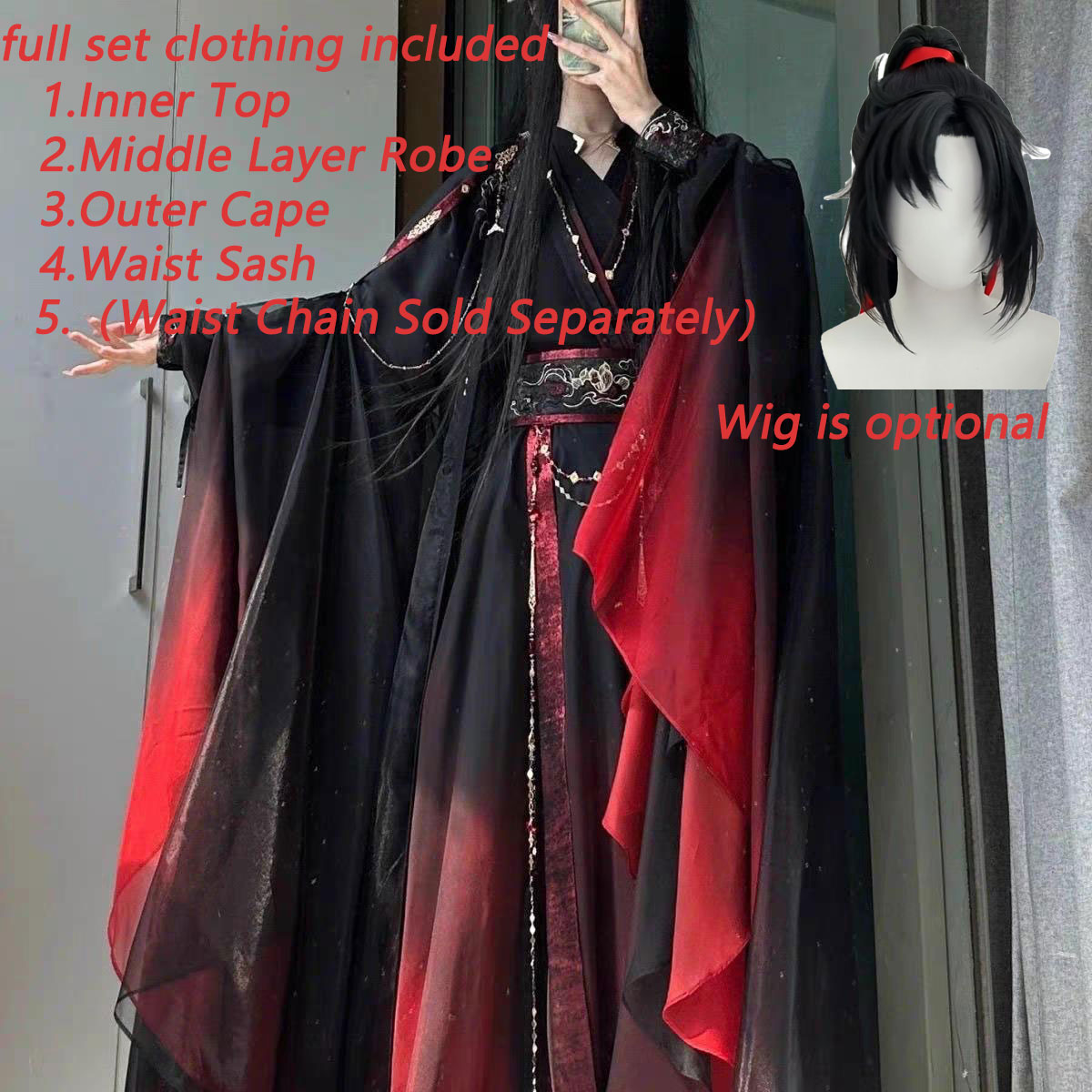 Unisex Ancient Chinese Xianxia - Anime Cosplay Red 评论和价格