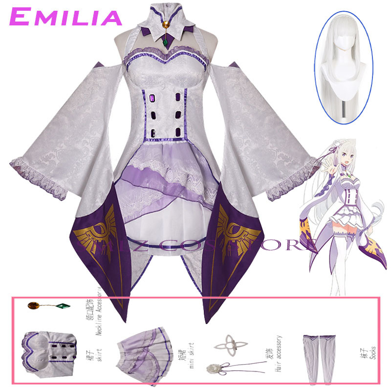 Emilia Cosplay Anime Re Zero K - Anime Zero Cosplay 评论和价格