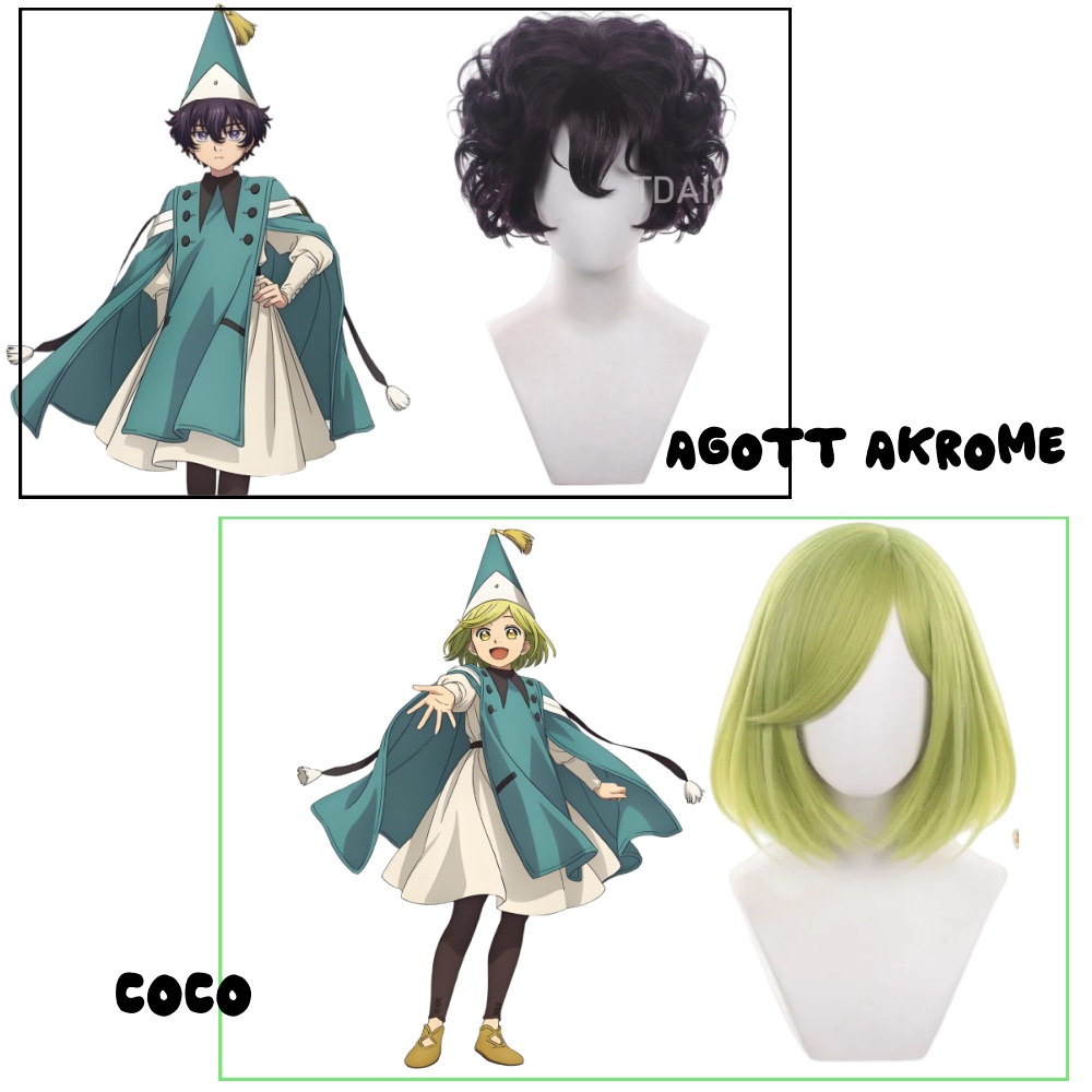 Witch Hat Atelier Agott Akrome - Cosplay Anime Black Hair 评论和价格