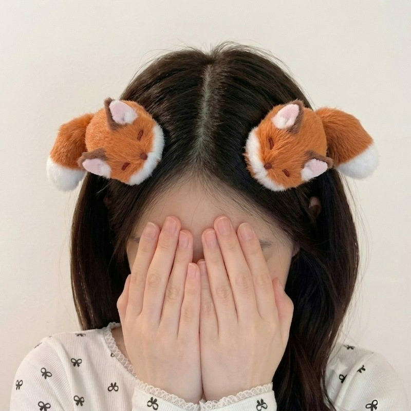 1/4pcs 3D Plush Hair Clip Cute - Anime Cosplay Korean Girl 评论和价格