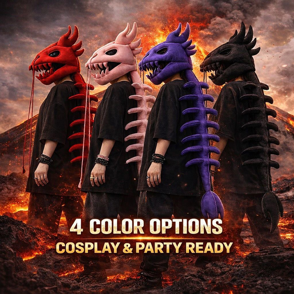 Dragon Skull Spine Plush Hood  - Anime Cosplay Eyes 评论和价格