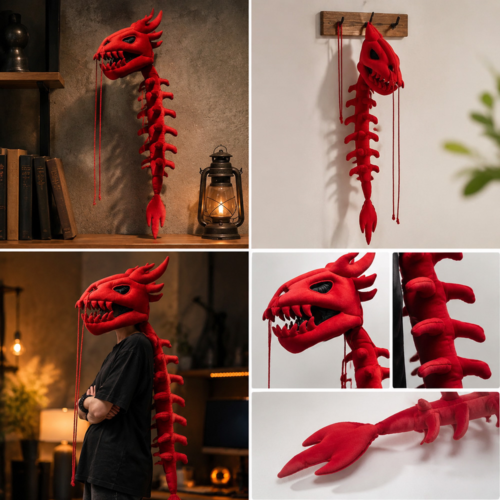 Dragon Skull Spine Plush Hood  - Anime Cosplay Eyes 评论和价格