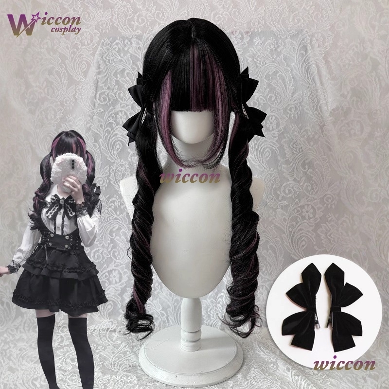 Comic ‌Black Wig with Pink Cos - Cosplay Anime Black Hair 评论和价格