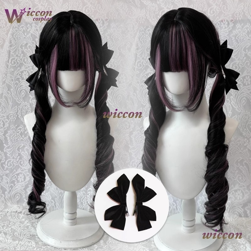 Comic ‌Black Wig with Pink Cos - Cosplay Anime Black Hair 评论和价格